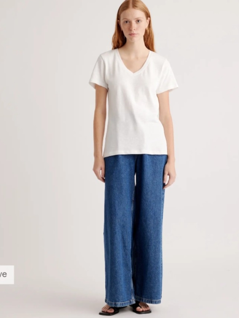 Quince White V-Neck Tee